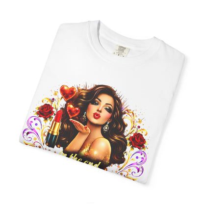 Valentine Pin-Up Girl Tee — Retro Glam Love Graphic T-Shirt