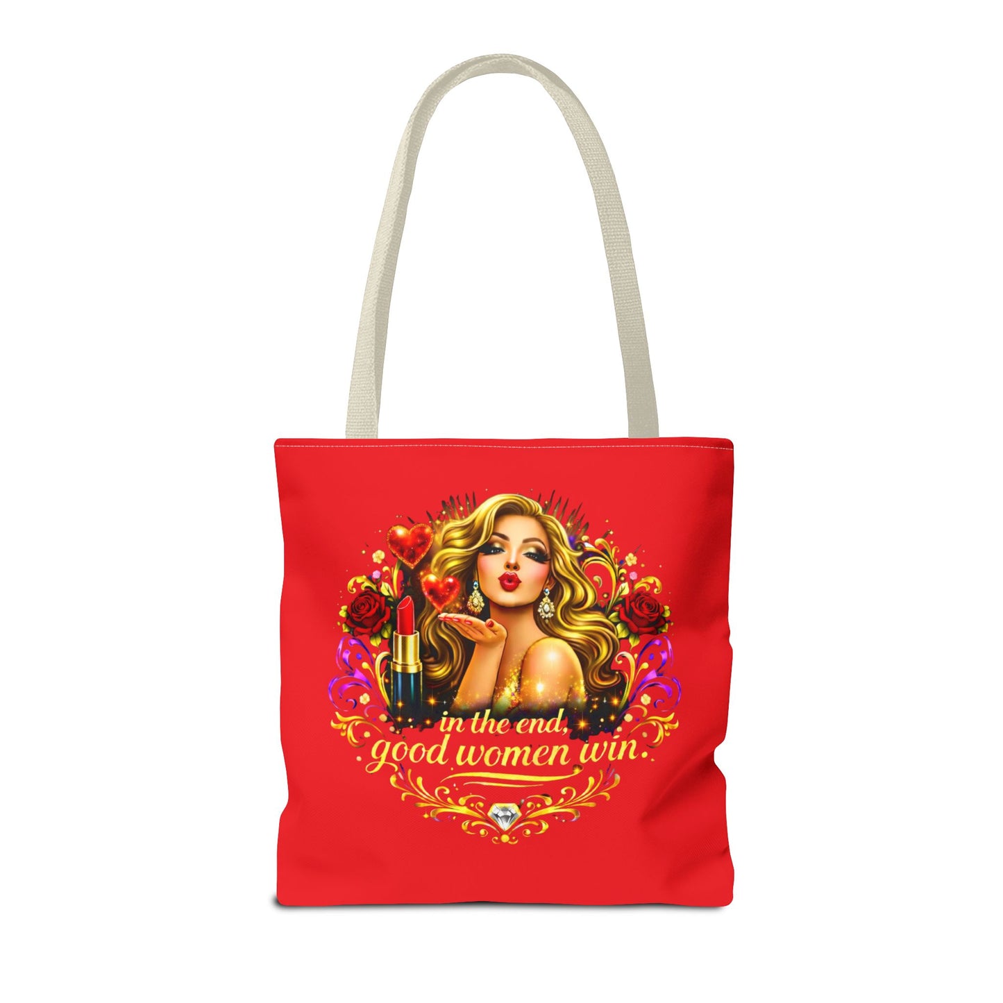 Tote Bag — "In the End, Good Women Win" Glamour Graphic Tote Blonde