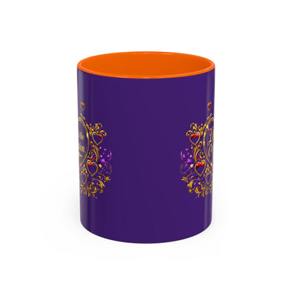 Life Is the Occasion Gold Heart Accent Coffee Mug — Inspirational Purple 11/15oz