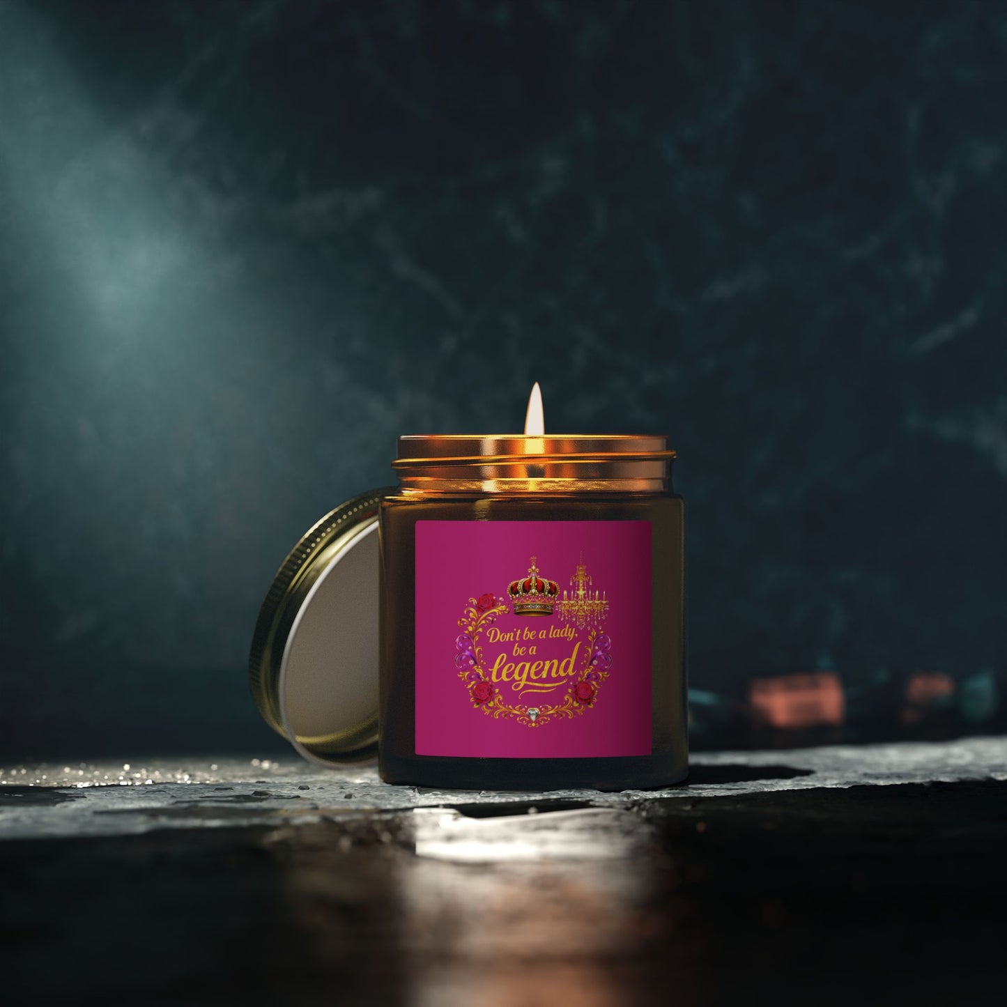 Coconut Apricot Scented Candle — "Don't Be a Lady, Be a Legend" (4oz/9oz)