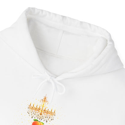 Peach Aesthetic Hoodie — Golden Script Heart Design
