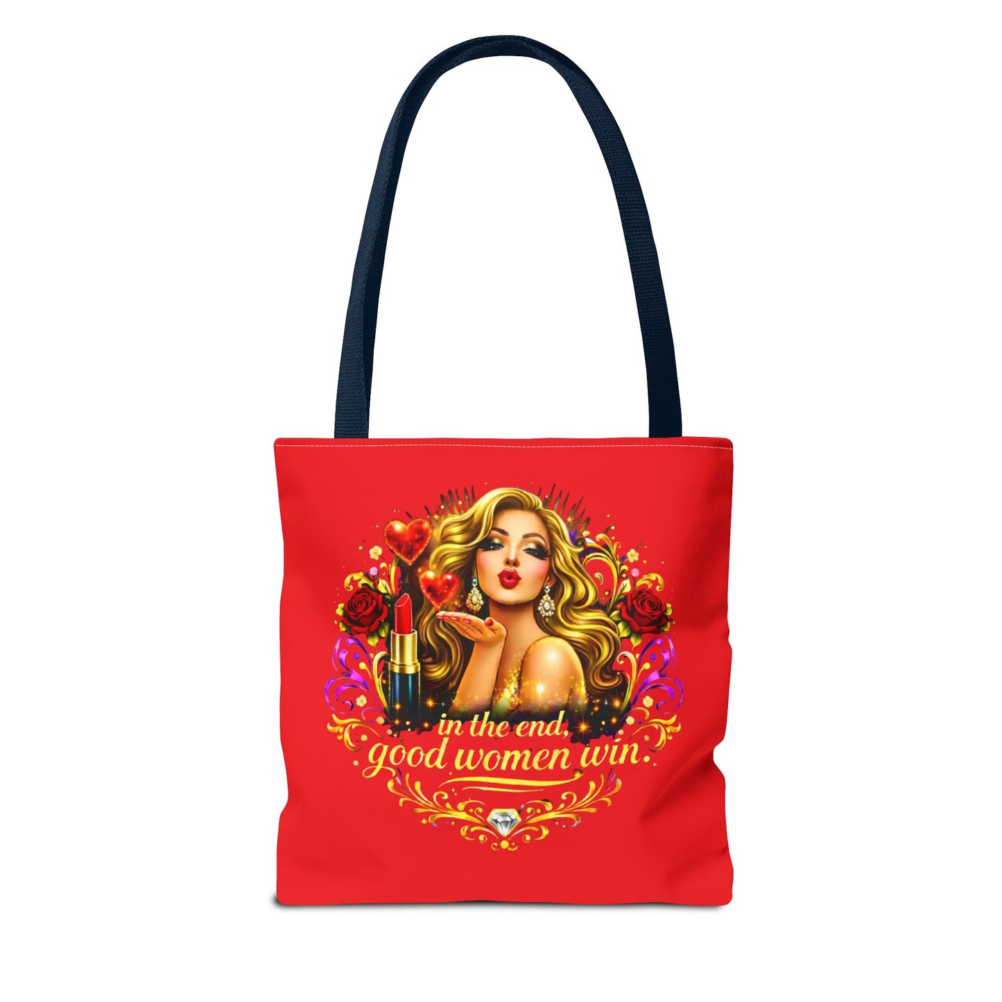 Tote Bag — "In the End, Good Women Win" Glamour Graphic Tote Blonde