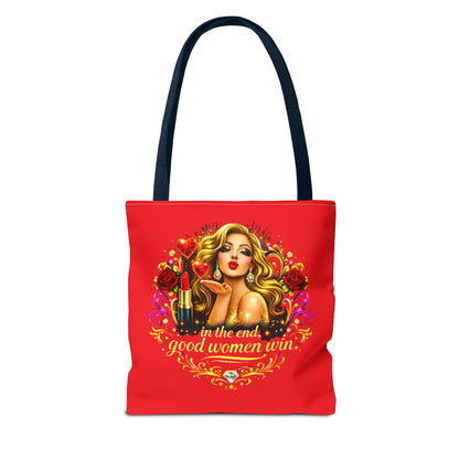 Tote Bag — "In the End, Good Women Win" Glamour Graphic Tote Blonde