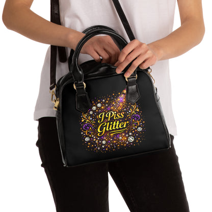 I Piss Glitter Shoulder Handbag – Funny Sparkle Tote for Women