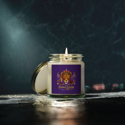 Lioness Energy Soy Candle — Coconut Apricot Wax (4oz & 9oz)