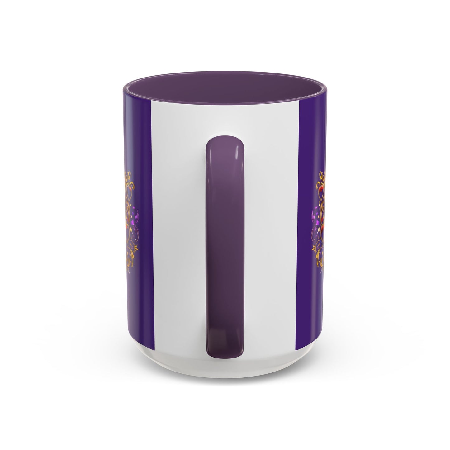 Life Is the Occasion Gold Heart Accent Coffee Mug — Inspirational Purple 11/15oz