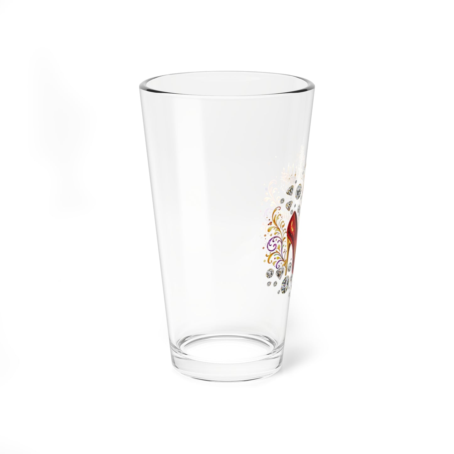 Mixing Glass - Glam Red Stiletto "I'm Doing Me" 16oz Cocktail Glass