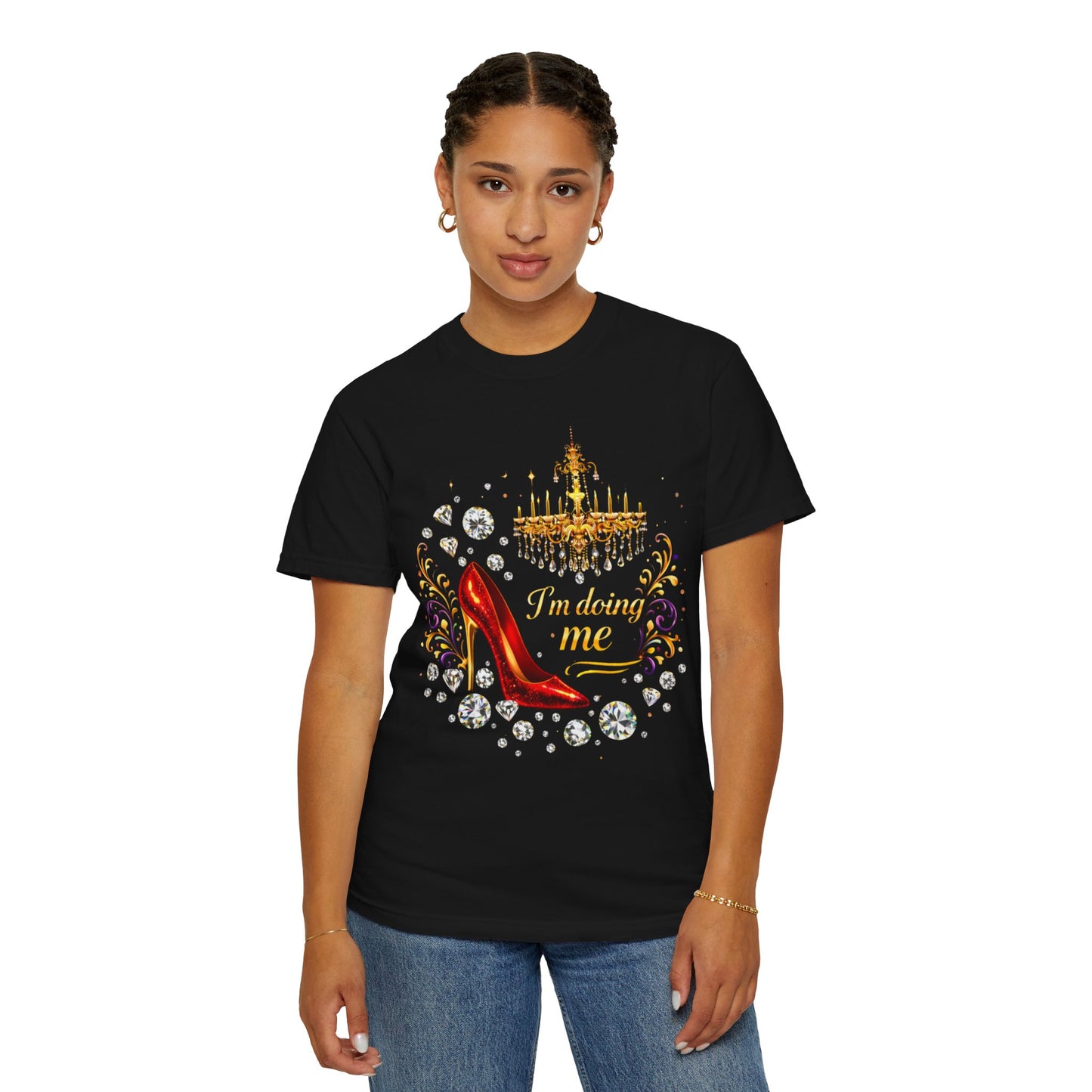 I'm Doing Me T‑Shirt — Red Stiletto & Crown Graphic Tee