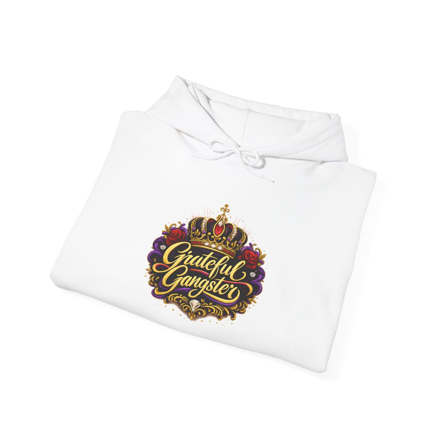 Grateful Gangster Hoodie — Vintage Crown Floral Logo Sweatshirt