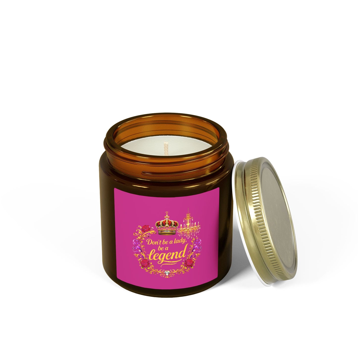 Coconut Apricot Scented Candle — "Don't Be a Lady, Be a Legend" (4oz/9oz)