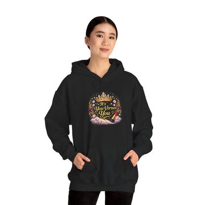 Queen Vibes Hoodie — Floral Crown "You Are Enough" Motivational Sweatshirt