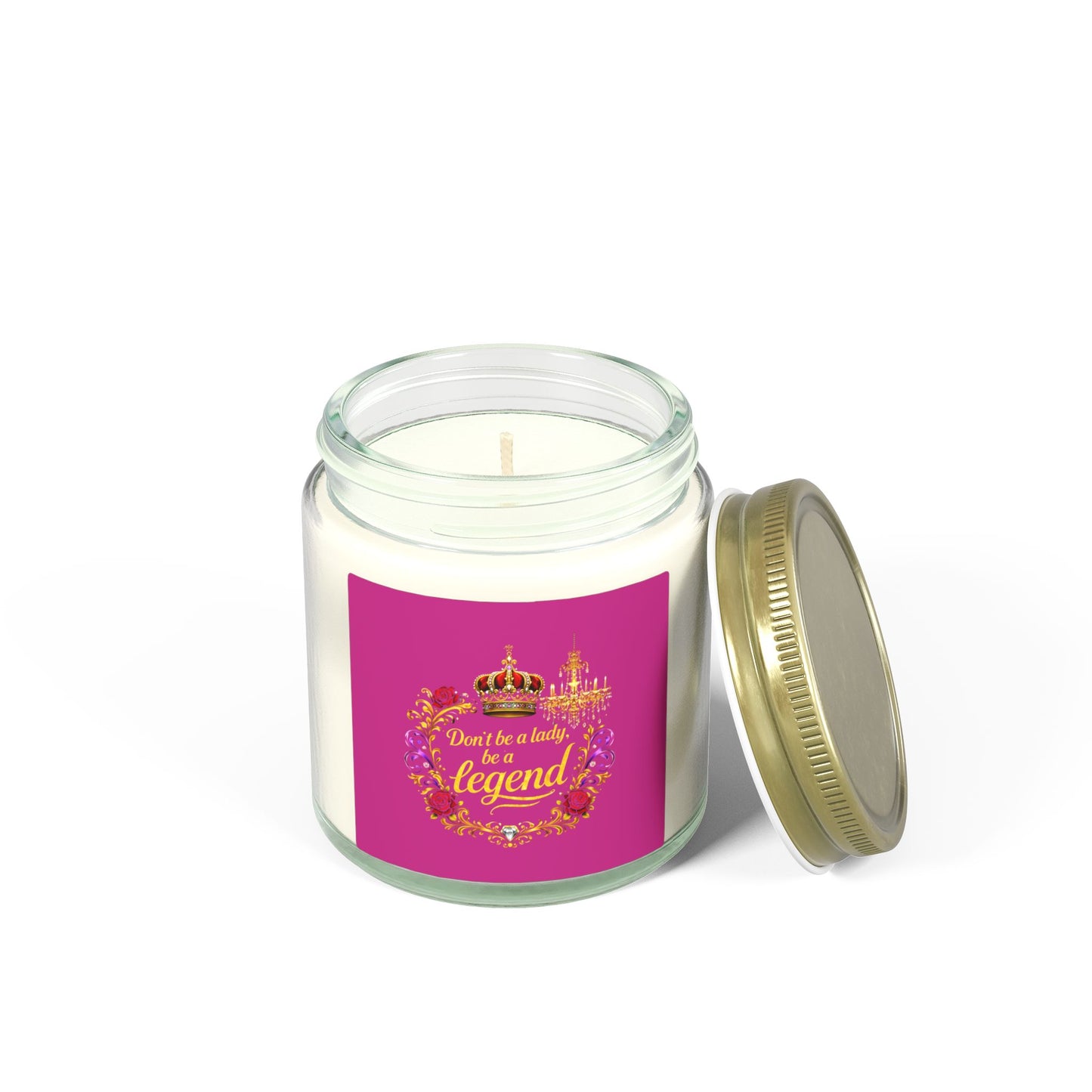 Coconut Apricot Scented Candle — "Don't Be a Lady, Be a Legend" (4oz/9oz)