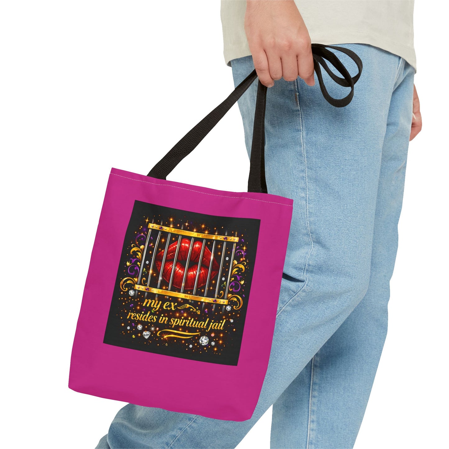 Tote Bag — "My Ex Resides in Spiritual Jail" Decorative Heart Cage Tote