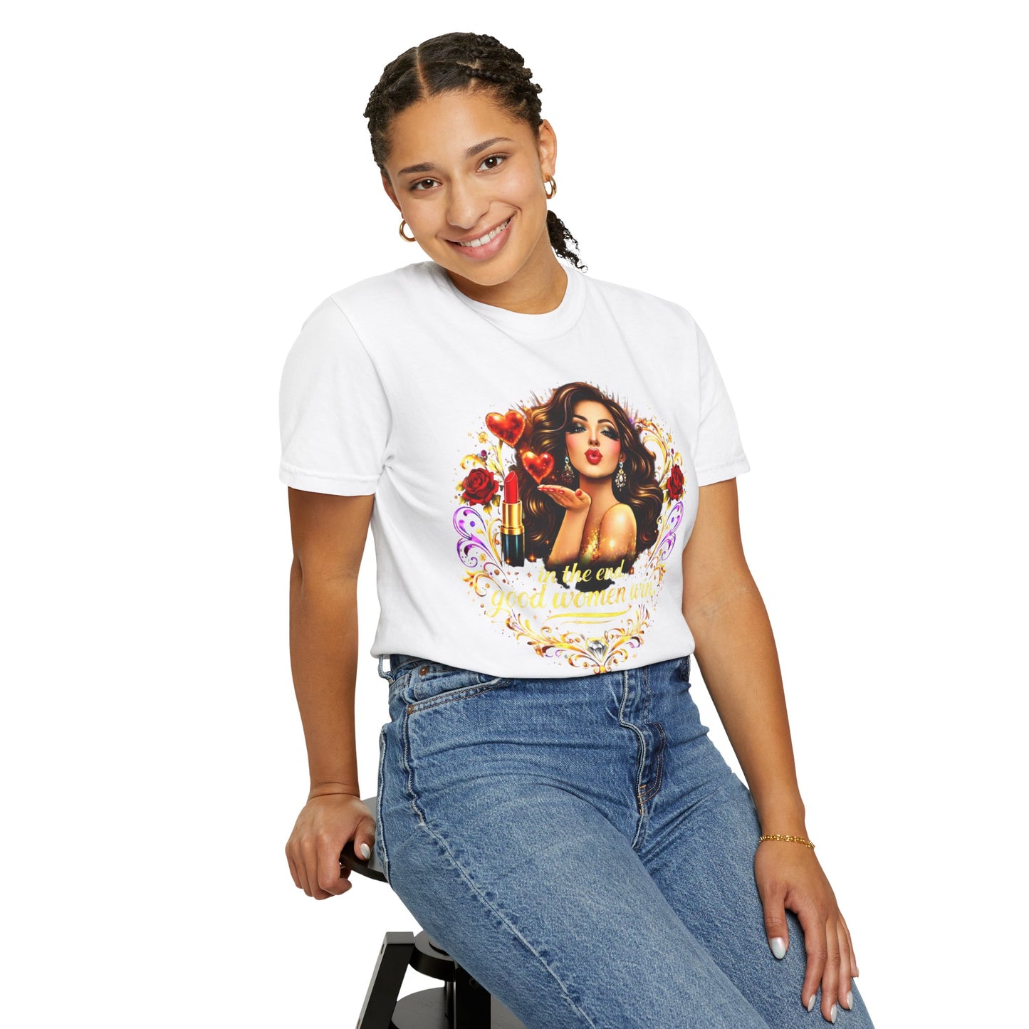 Valentine Pin-Up Girl Tee — Retro Glam Love Graphic T-Shirt