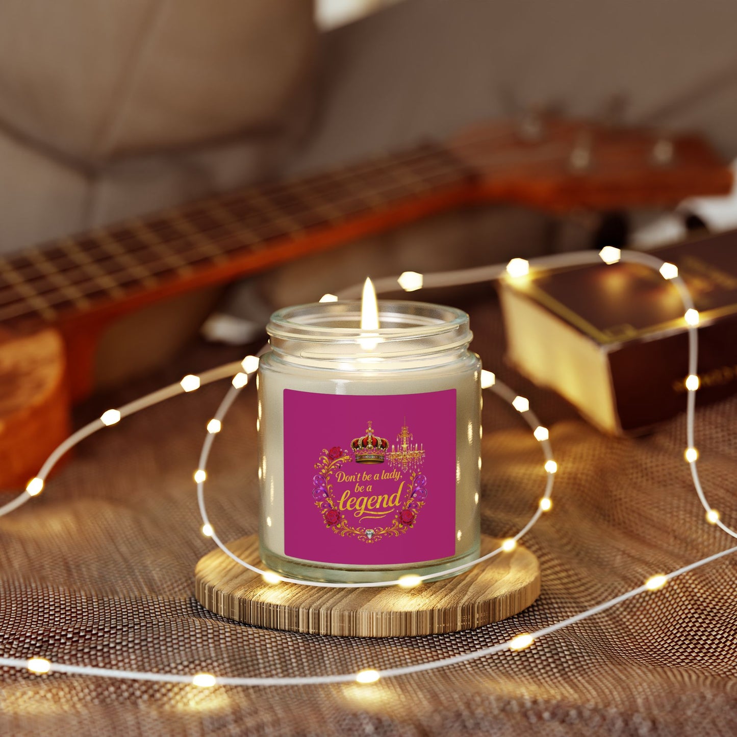 Coconut Apricot Scented Candle — "Don't Be a Lady, Be a Legend" (4oz/9oz)