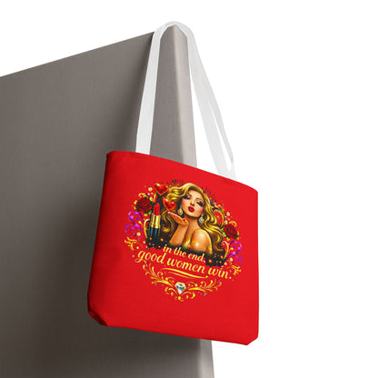 Tote Bag — "In the End, Good Women Win" Glamour Graphic Tote Blonde