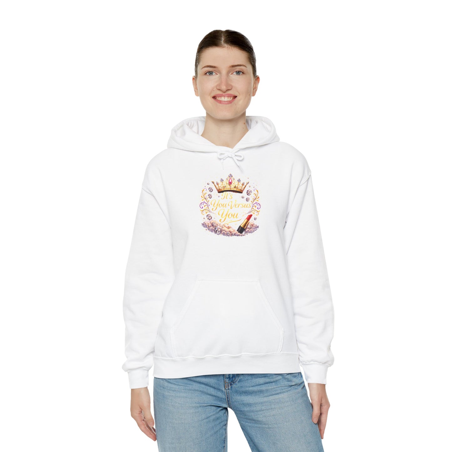 Queen Vibes Hoodie — Floral Crown "You Are Enough" Motivational Sweatshirt