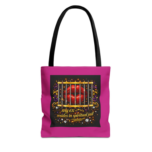 Tote Bag — "My Ex Resides in Spiritual Jail" Decorative Heart Cage Tote