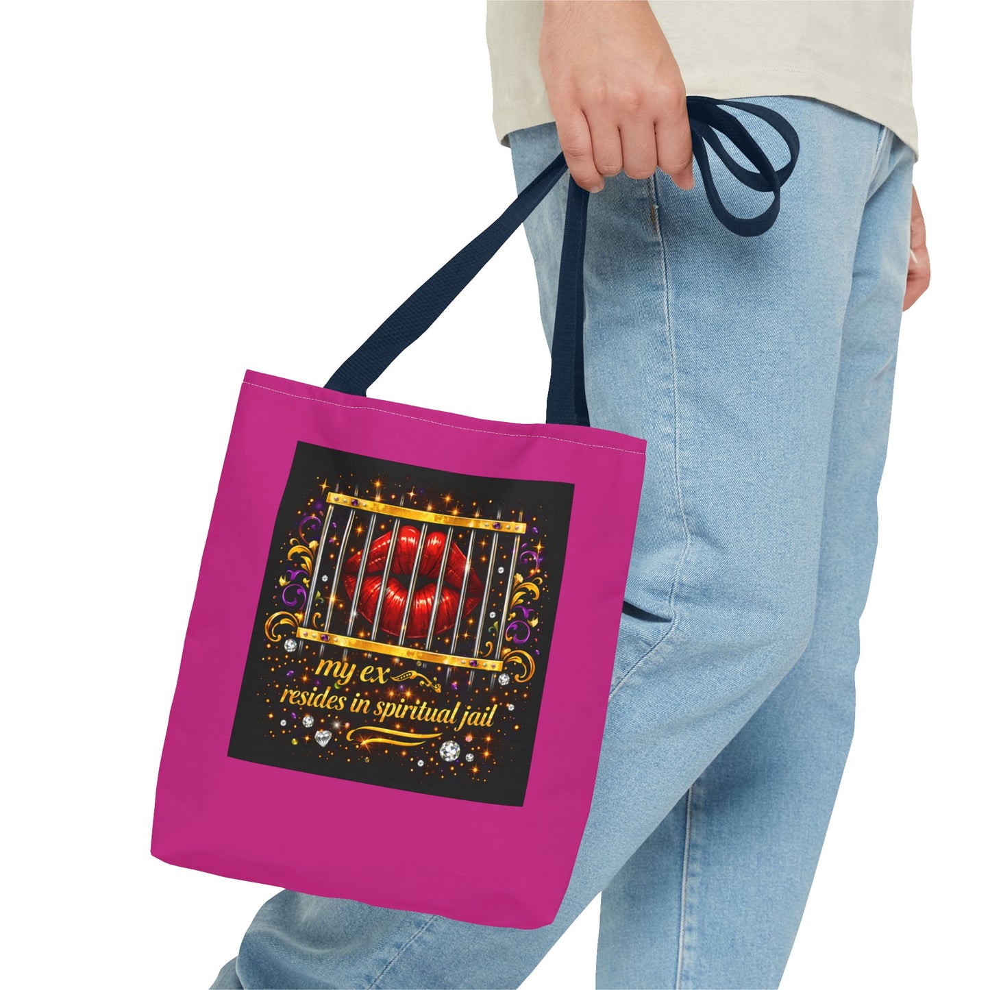 Tote Bag — "My Ex Resides in Spiritual Jail" Decorative Heart Cage Tote