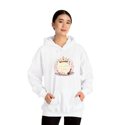 Queen Vibes Hoodie — Floral Crown "You Are Enough" Motivational Sweatshirt