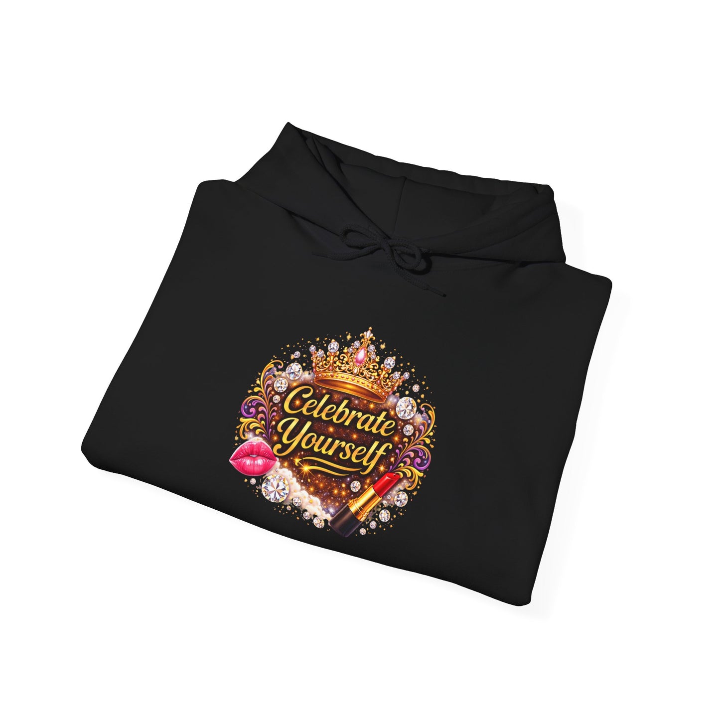 Celebrate Yourself Hoodie — Self-Love Crown Graphic Pullover