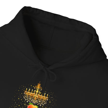 Peach Aesthetic Hoodie — Golden Script Heart Design