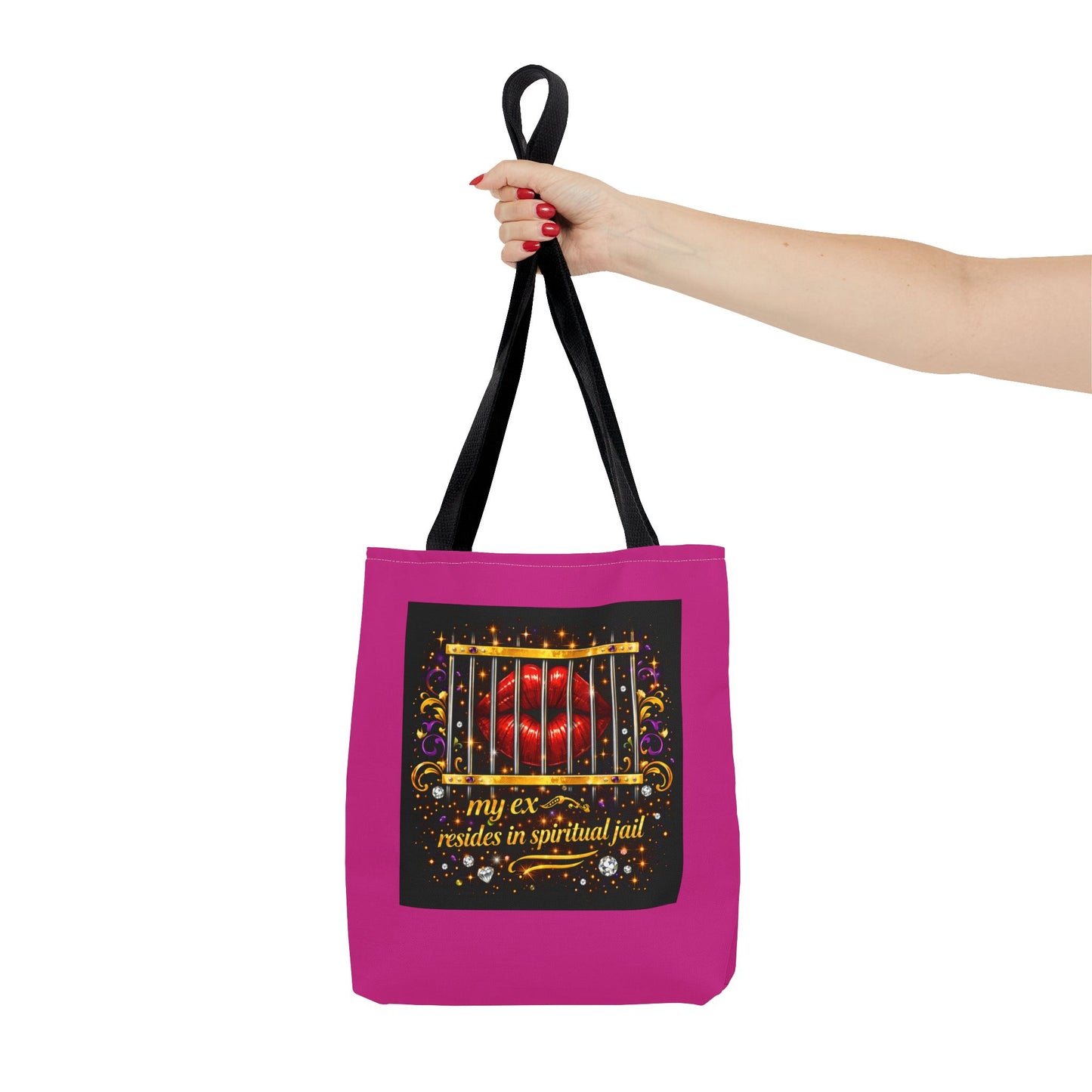 Tote Bag — "My Ex Resides in Spiritual Jail" Decorative Heart Cage Tote