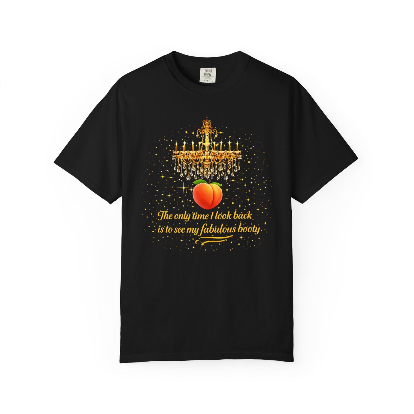 T-Shirt — 'The only home I ever knew was on my husband's family' Peach & Chandelier Graphic