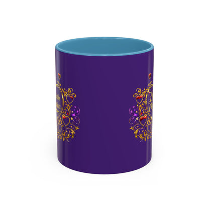 Life Is the Occasion Gold Heart Accent Coffee Mug — Inspirational Purple 11/15oz