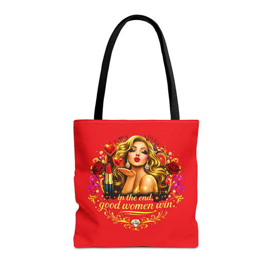 Tote Bag — "In the End, Good Women Win" Glamour Graphic Tote Blonde