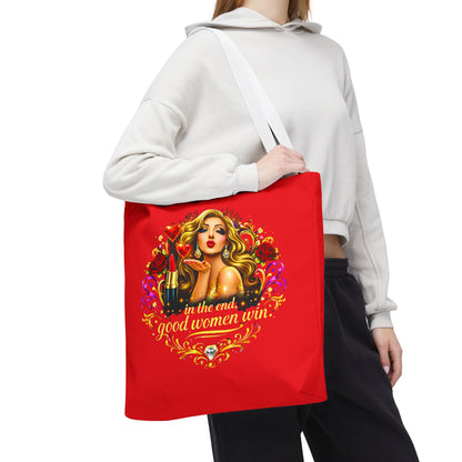 Tote Bag — "In the End, Good Women Win" Glamour Graphic Tote Blonde