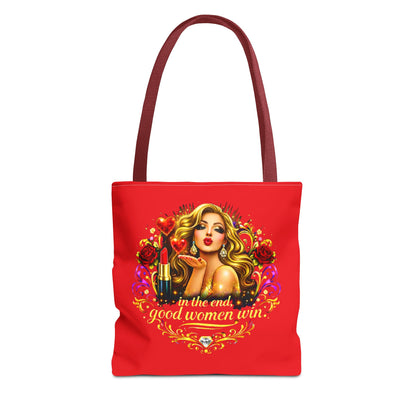 Tote Bag — "In the End, Good Women Win" Glamour Graphic Tote Blonde