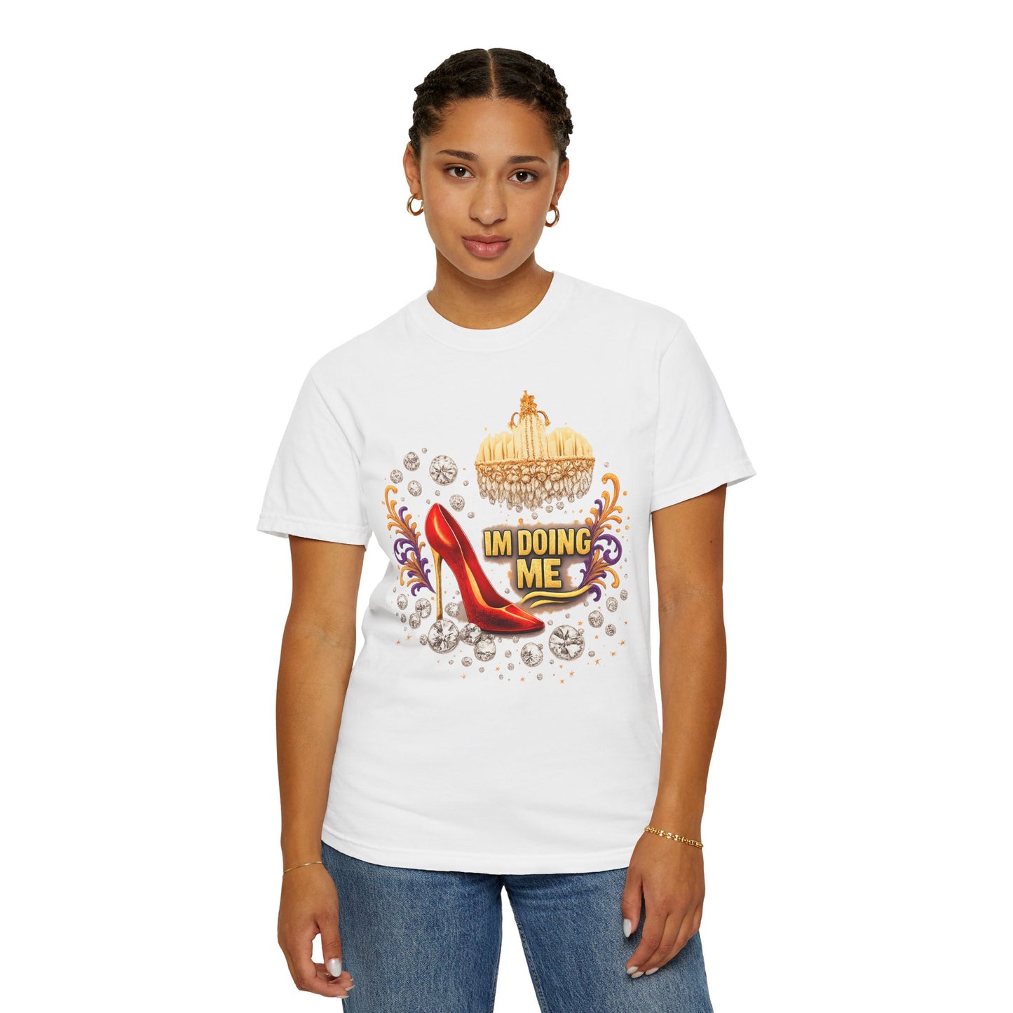 I'm Doing Me T‑Shirt — Red Stiletto & Crown Graphic Tee