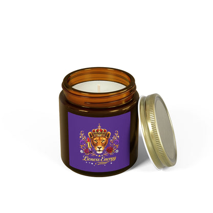 Lioness Energy Soy Candle — Coconut Apricot Wax (4oz & 9oz)