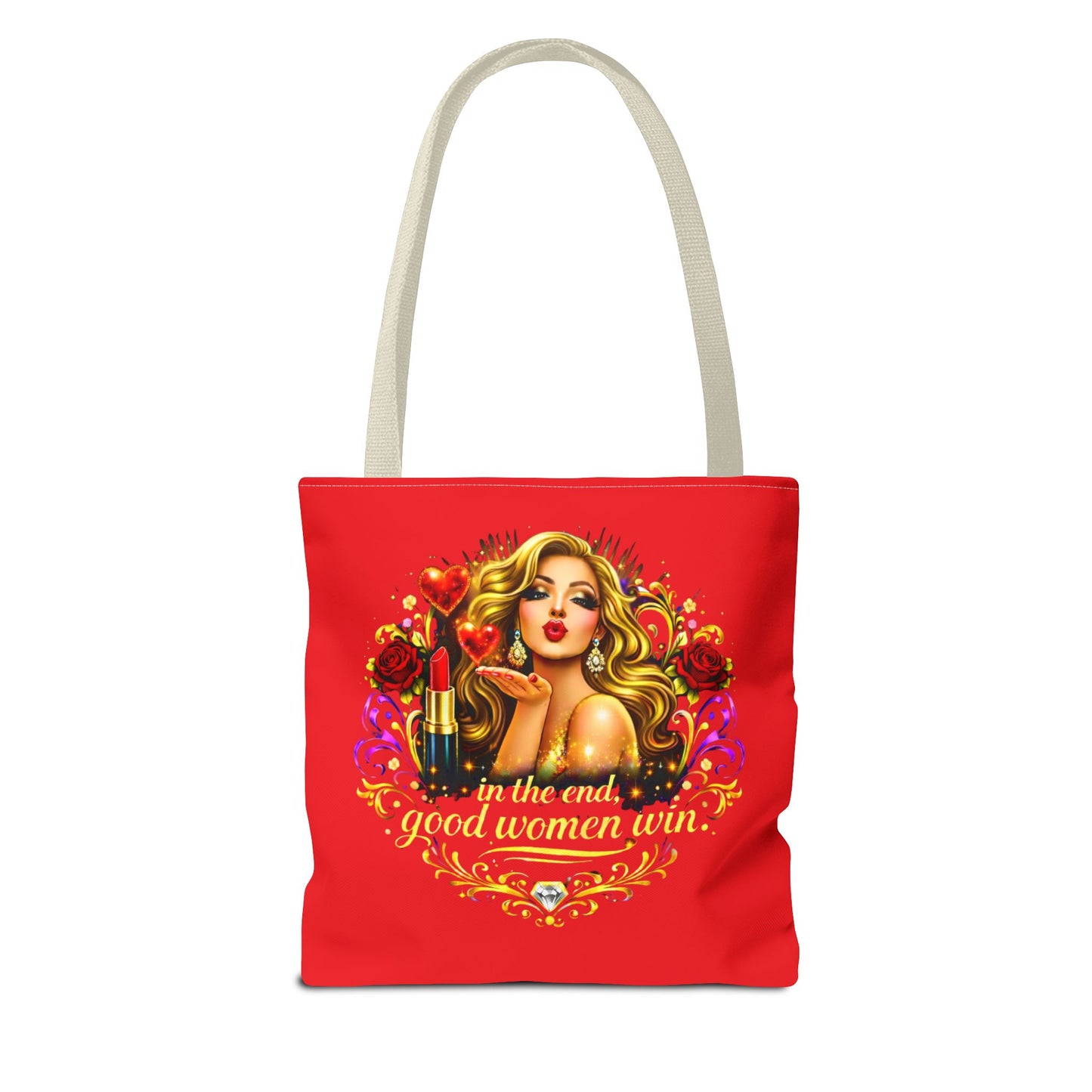 Tote Bag — "In the End, Good Women Win" Glamour Graphic Tote Blonde