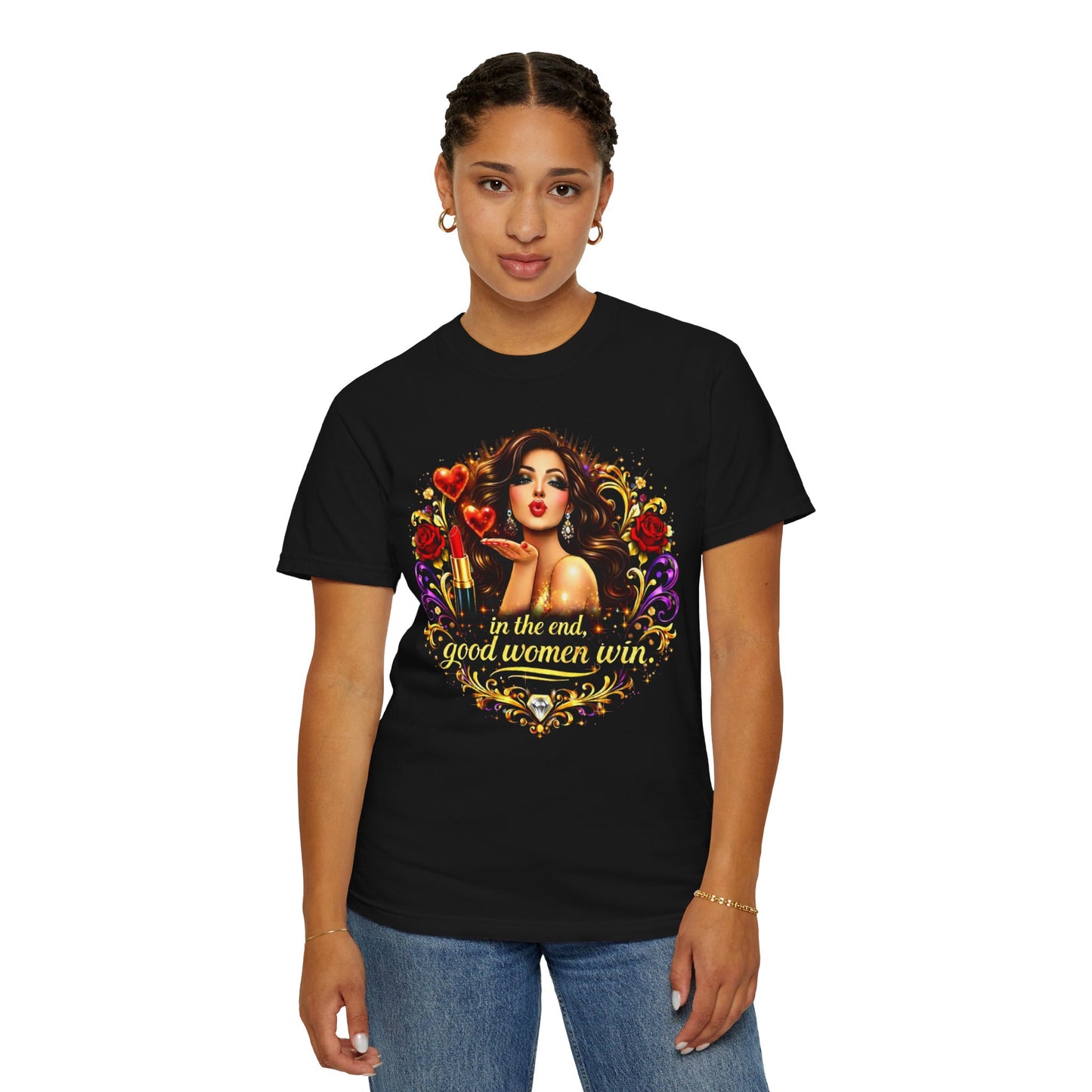 Valentine Pin-Up Girl Tee — Retro Glam Love Graphic T-Shirt