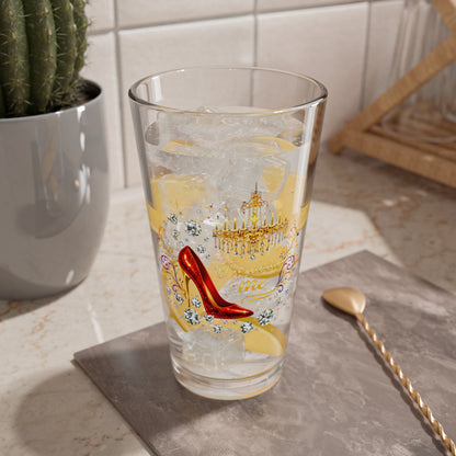 Mixing Glass - Glam Red Stiletto "I'm Doing Me" 16oz Cocktail Glass