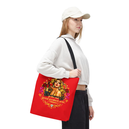 Tote Bag — "In the End, Good Women Win" Glamour Graphic Tote Blonde