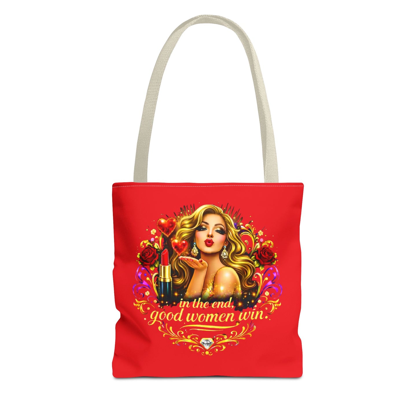 Tote Bag — "In the End, Good Women Win" Glamour Graphic Tote Blonde