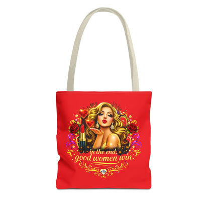 Tote Bag — "In the End, Good Women Win" Glamour Graphic Tote Blonde
