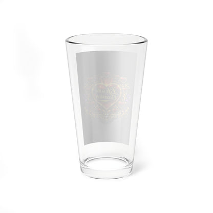 16oz Mixing Glass — "Life is the Occasion" Heart Design Cocktail Pint