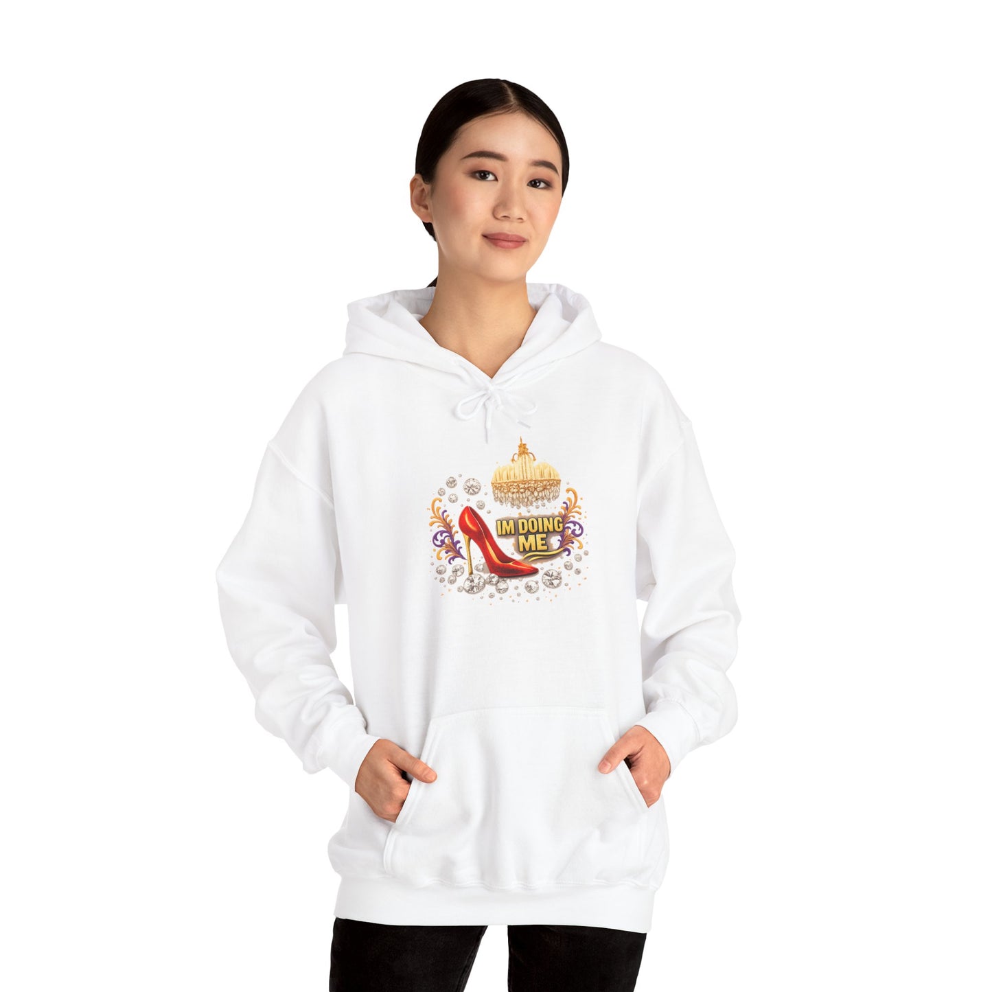 Hoodie — 'I'm Doing Me' High Heel Crown Graphic Hooded Sweatshirt