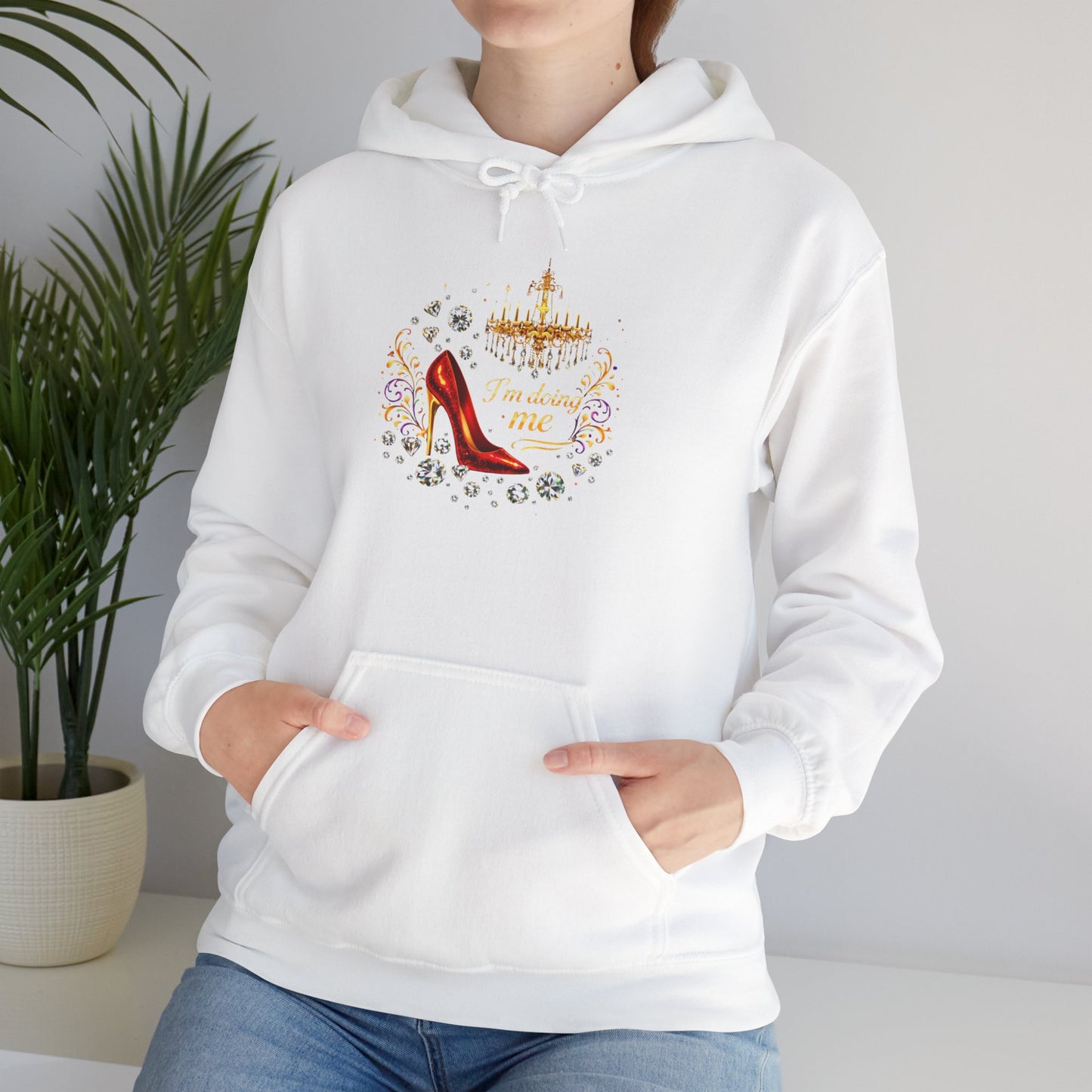 Hoodie — 'I'm Doing Me' High Heel Crown Graphic Hooded Sweatshirt