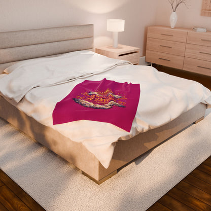 Dreamy Velveteen Plush Blanket - "It Was All A Dream" Cloud & Chandelier Design
