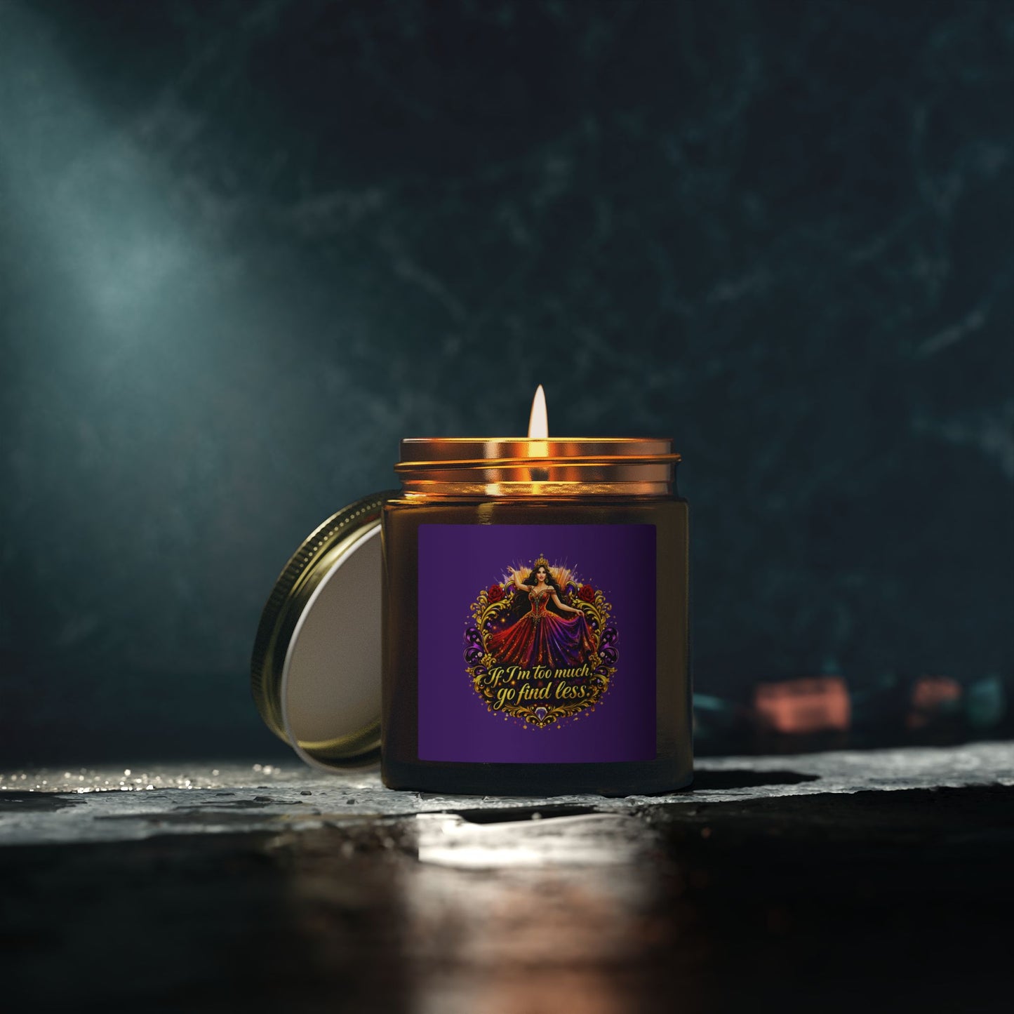 Coconut Apricot Scented Candle — "If I’m too much, go find less" (4oz & 9oz) Brunette