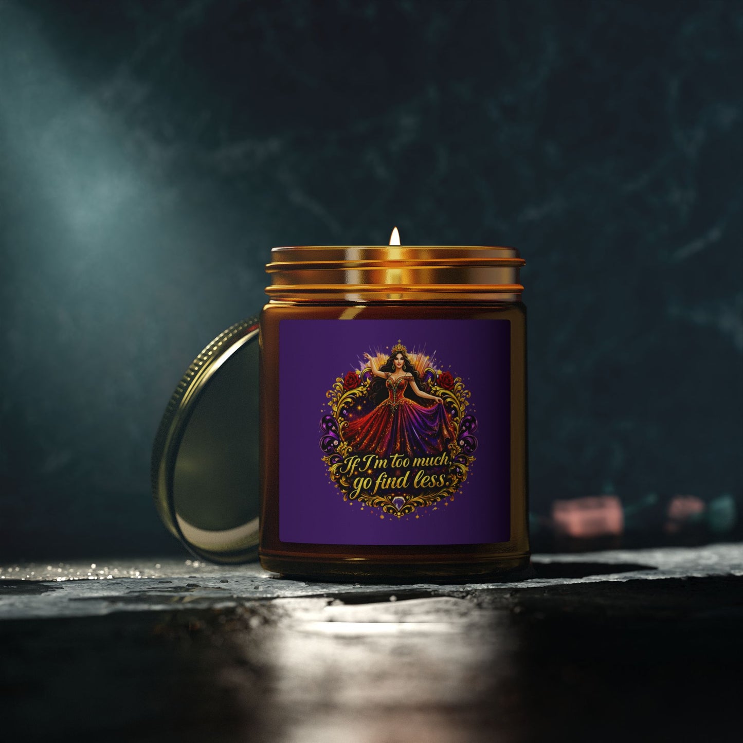 Coconut Apricot Scented Candle — "If I’m too much, go find less" (4oz & 9oz) Brunette