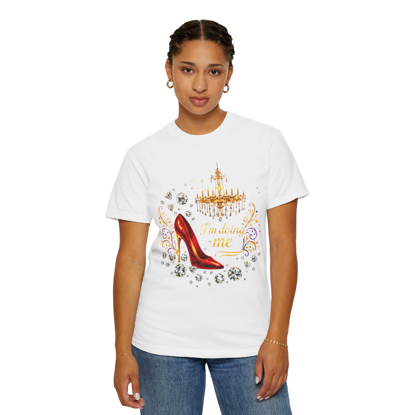 I'm Doing Me T‑Shirt — Red Stiletto & Crown Graphic Tee