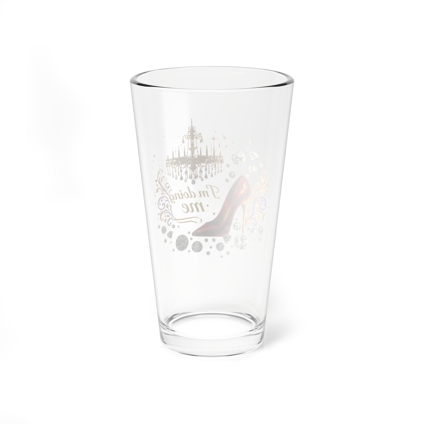 Mixing Glass - Glam Red Stiletto "I'm Doing Me" 16oz Cocktail Glass