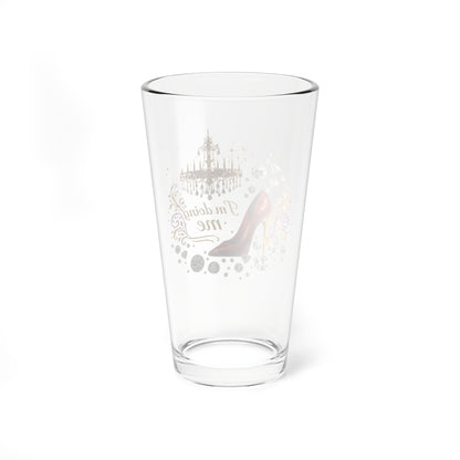 Mixing Glass - Glam Red Stiletto "I'm Doing Me" 16oz Cocktail Glass