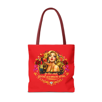 Tote Bag — "In the End, Good Women Win" Glamour Graphic Tote Blonde